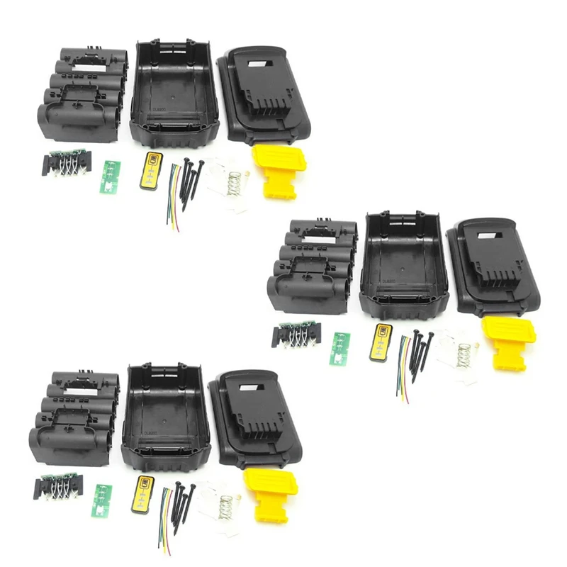 3X DCB200 Battery Plastic Case (No Battery Cell ) PCB Circuit Board For Dewalt 18V 20V 3.0Ah 4.0Ah DCB201 Li-Ion Battery