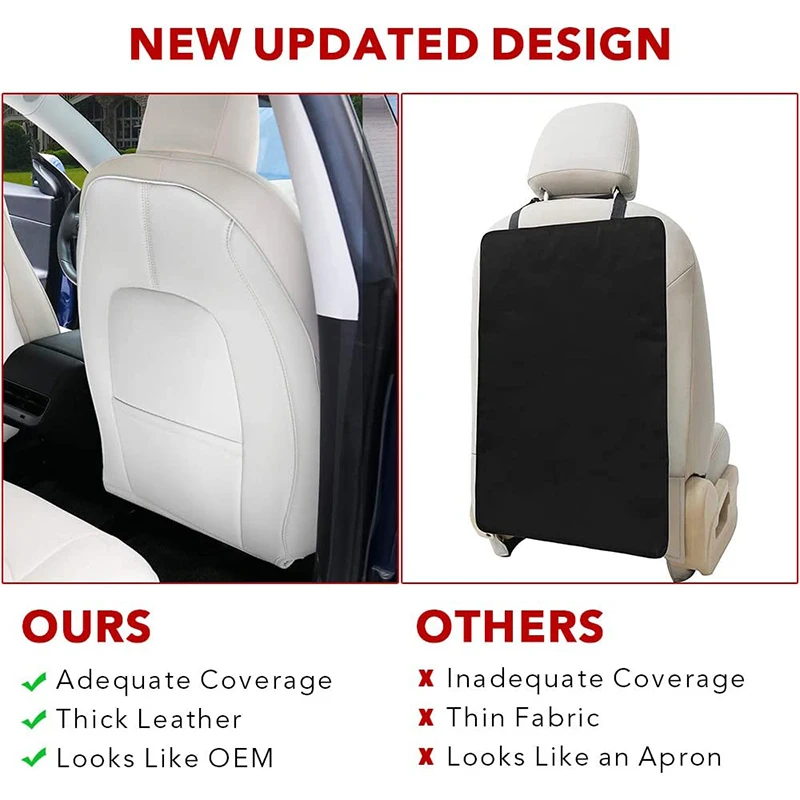 Per Tesla Model 3 Y protezione per lo schienale del sedile in pelle tappetini per auto resistenti all\'usura con tasca Organizer antigraffio