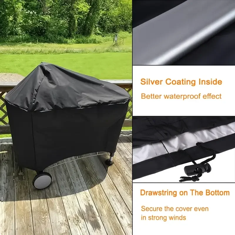 قطعة واحدة من غطاء شواية الشواء المقاوم للماء لشوايات الفحم الفاخرة ويبر 22 بوصة، يناسب ويبر 7152