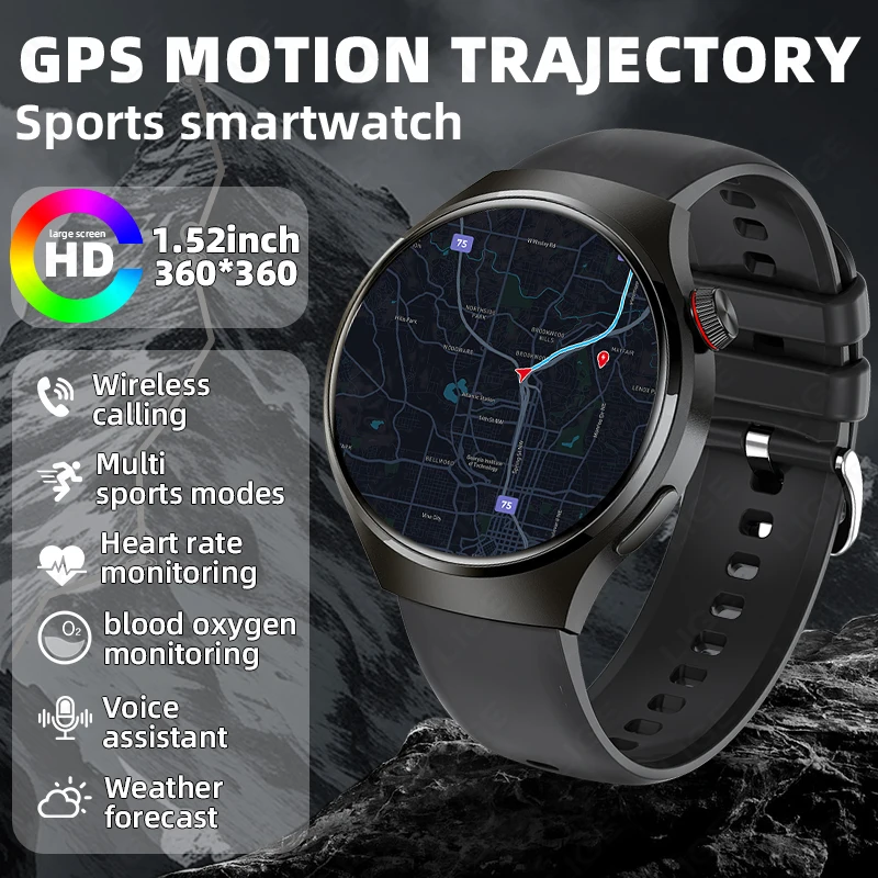 

LIGE GPS Tracker Smart Watch Men Bluetooth Call Wterproof Watches Heart Rate Blood Oxygen Monitoring Sports Fitness Smartwatch