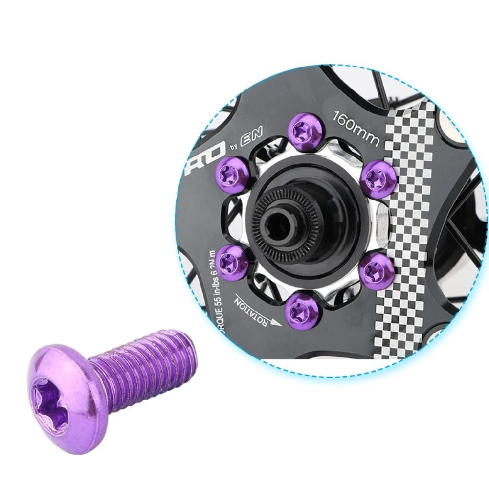 12Pcs Bicycle Disc Brake Rotor T25 Red/Blue/Green/Purple/Gold/Plating Screws Steel Alloy for MTB Road Bike 6-Bolt Plate