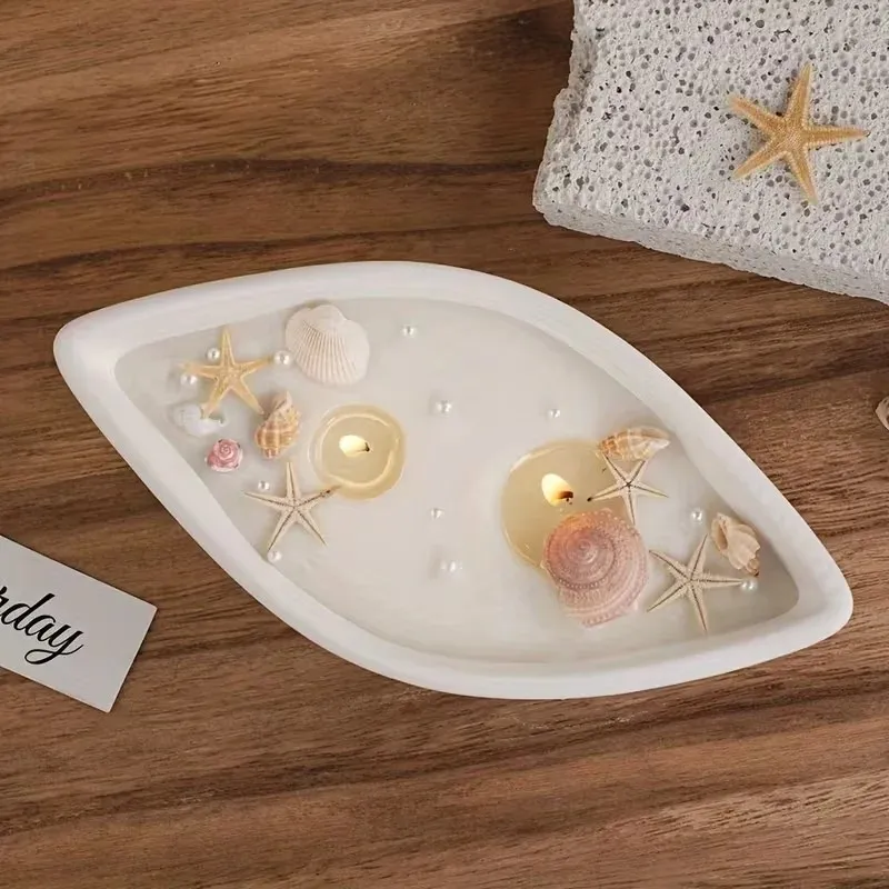 DIY Crystal Epoxy Resin Mold for Pirate Ship Boat Design Gypsum Cement Storage Box Container Decorative Mirror Silicone Molds