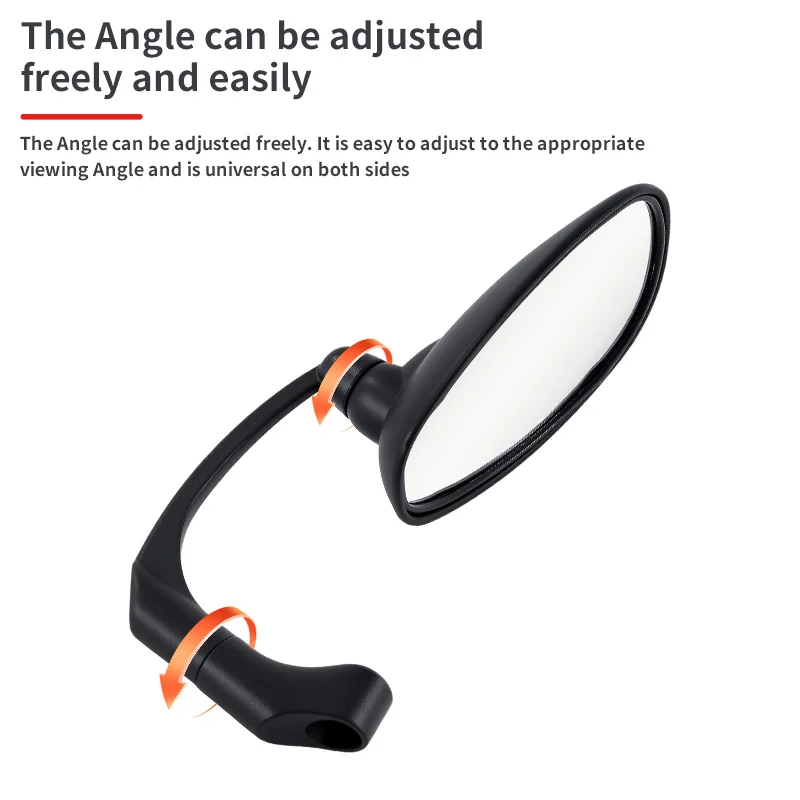 8mm 10mm Universal Motorcycle Retro Oval Rearview Mirrors L-Bar Aluminum Side Mirror for Scooter Bicycle Motocross