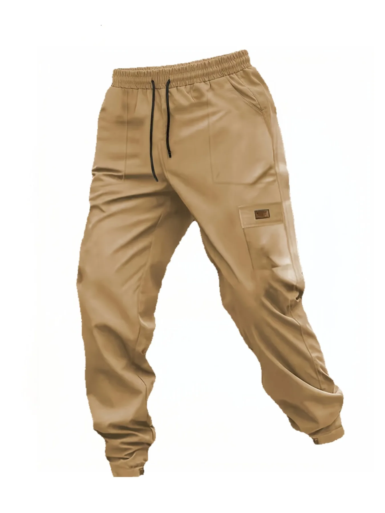 

Мужские однотонные рабочие брюки с завязками и карманами с клапанами, подходящие для активного отдыха.