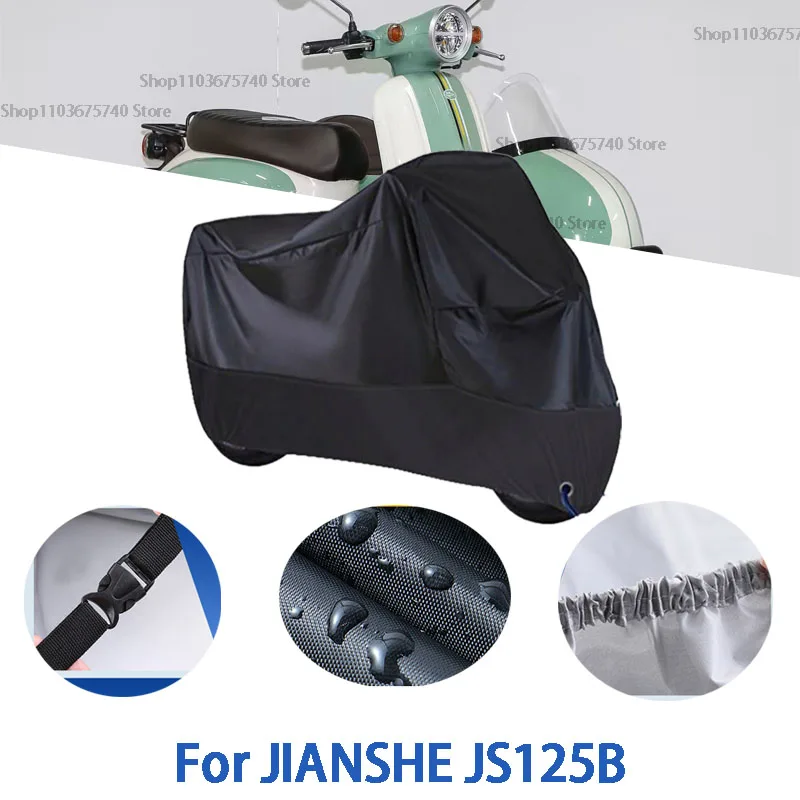 

Полные чехлы для мотоцикла JIANSHE JS125B, автомобильные чехлы на открытом воздухе, защита от солнца, пыли, без ушей, утолщенные оксфордские чехлы, аксессуары