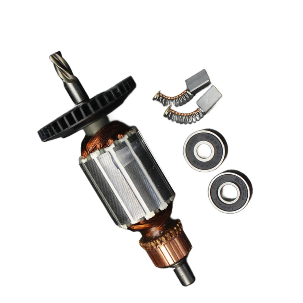 Replacement Motor Rotor for Bosch For GSB13RE GBM13RE GSB10RE Drills with Bearings Carbon Brushes Black Finish