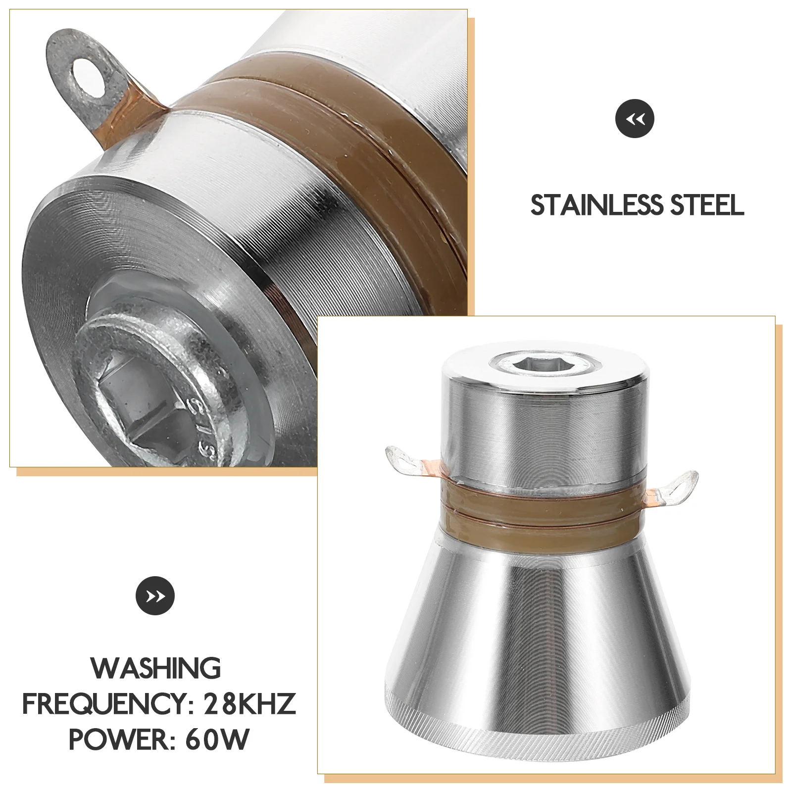 

28Khz 60W Ultrasonic Transducer For Dishwashing Machine Piezoelectric Cleaner Part Replacement Dishwasher Accessory High