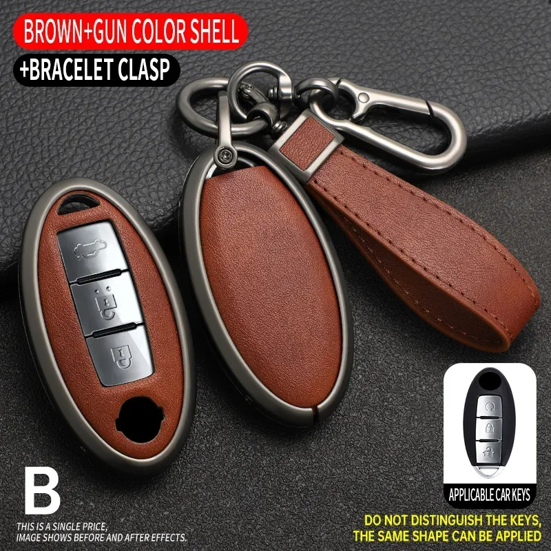 

Alloy Car Remote Key Case Cover Shell Fob For Nissan Qashqai Juke J10 J11 X-Trail T32 T31 Kicks Tiida Pathfinder Note Infiniti