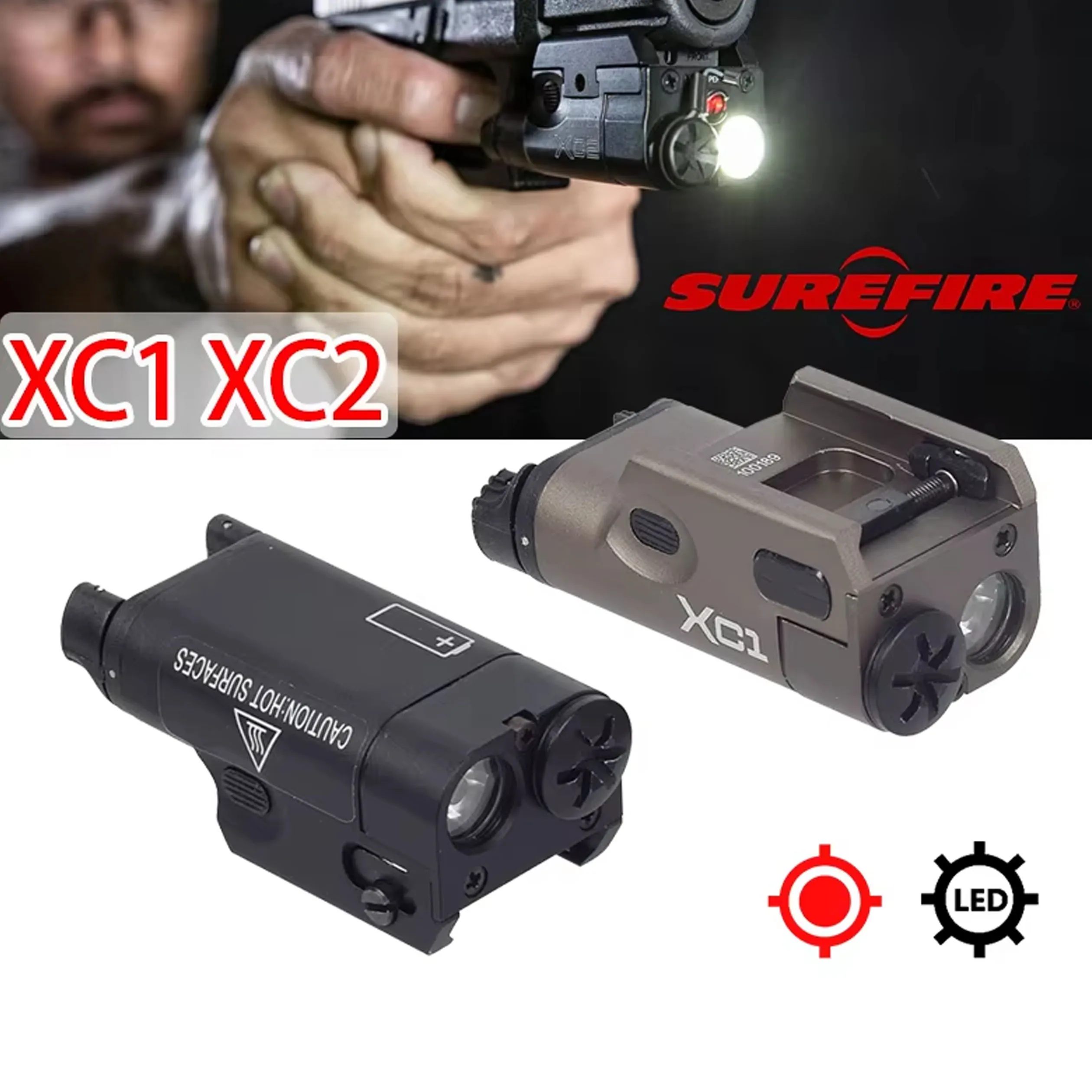 Image of SureFire XC1 XC2 Metall Scout Light Taschenlampe Airsoft Taktische Taschenlampe Stroboskop-Taschenlampe für 20 mm Picatinny-Schiene