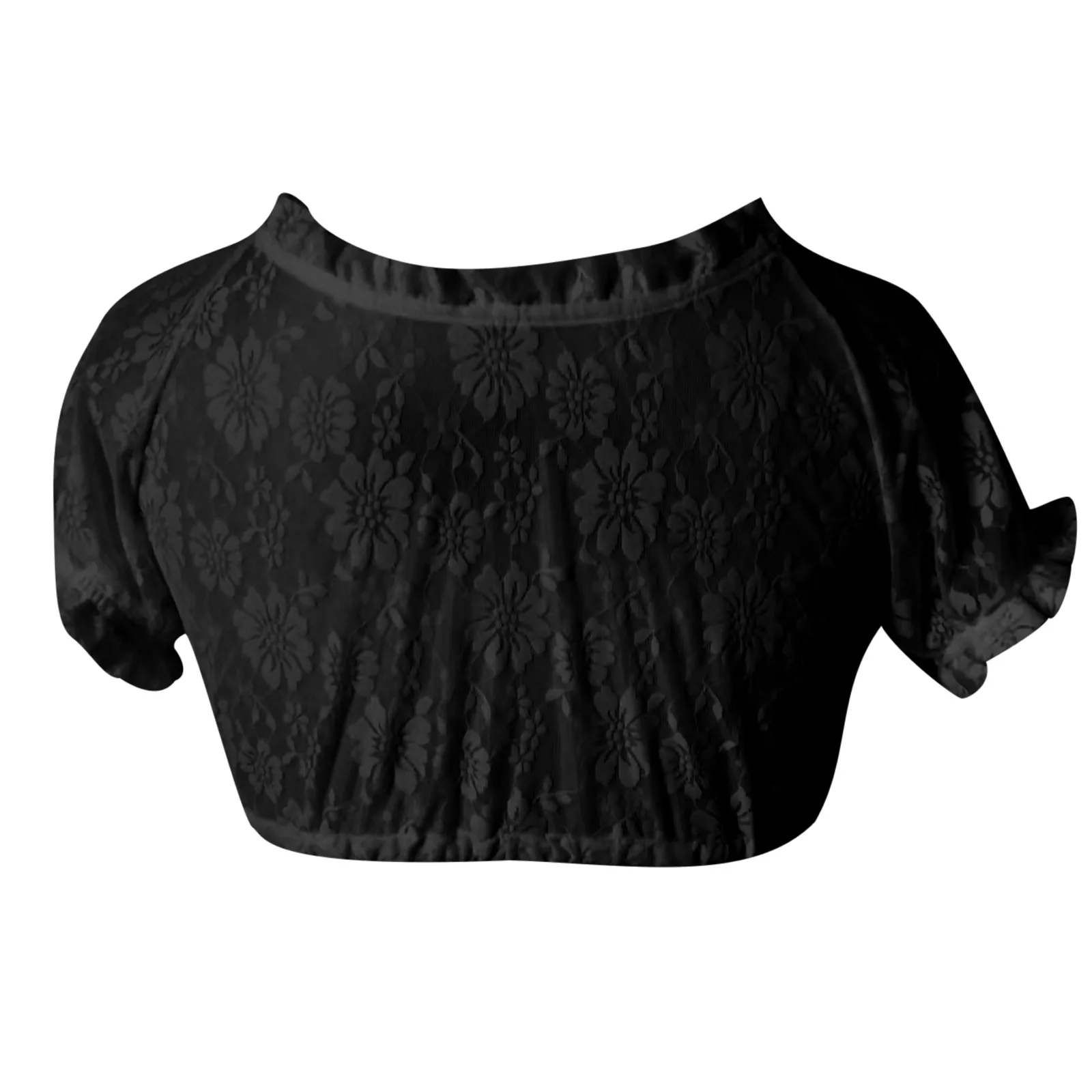 Elegant Oktoberfest Blouse Lace Floral Dirndl Wrap Crop Top Traditional Bavarian Beer Costumes Tops German Beer Festival