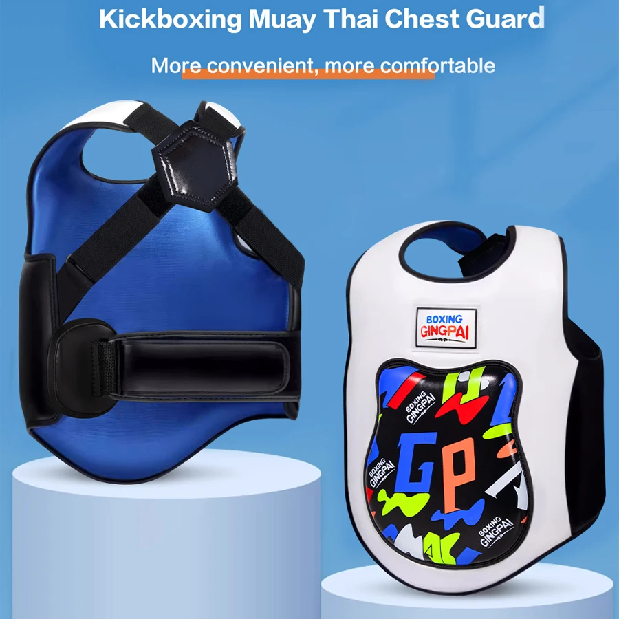 GINGPAI Kids Taekwondo MMA Muay Thai Chest Guard Body Protector Boxing Guards Vest  Martial Arts Sparring Training Gear Uniform