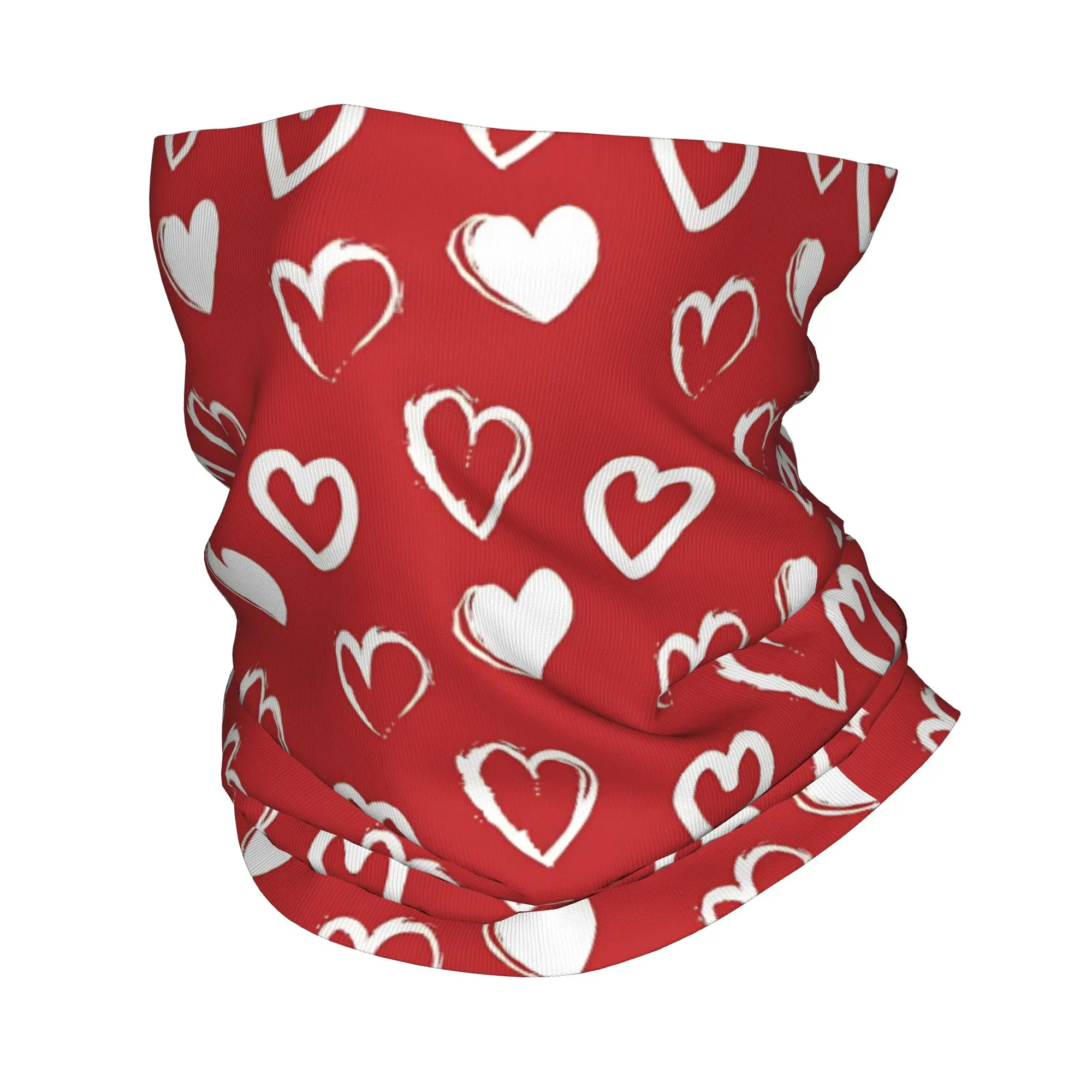 

Бандана-шарф с принтом в виде сердечек ко Дню святого Валентина, теплый шарф-повязка на шею, унисекс, для взрослых, моющийся, для велоспорта