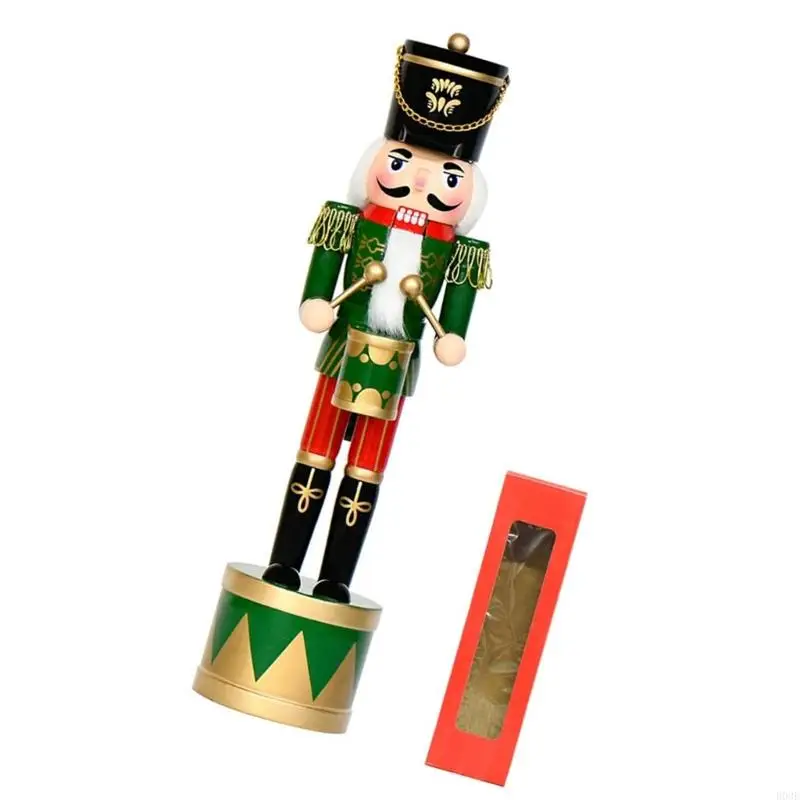 36 hölzerne Nussknacker-Trommelsoldat-Figur, Weihnachtspuppe, handbemalte Verzierung für B03E – Detail 7