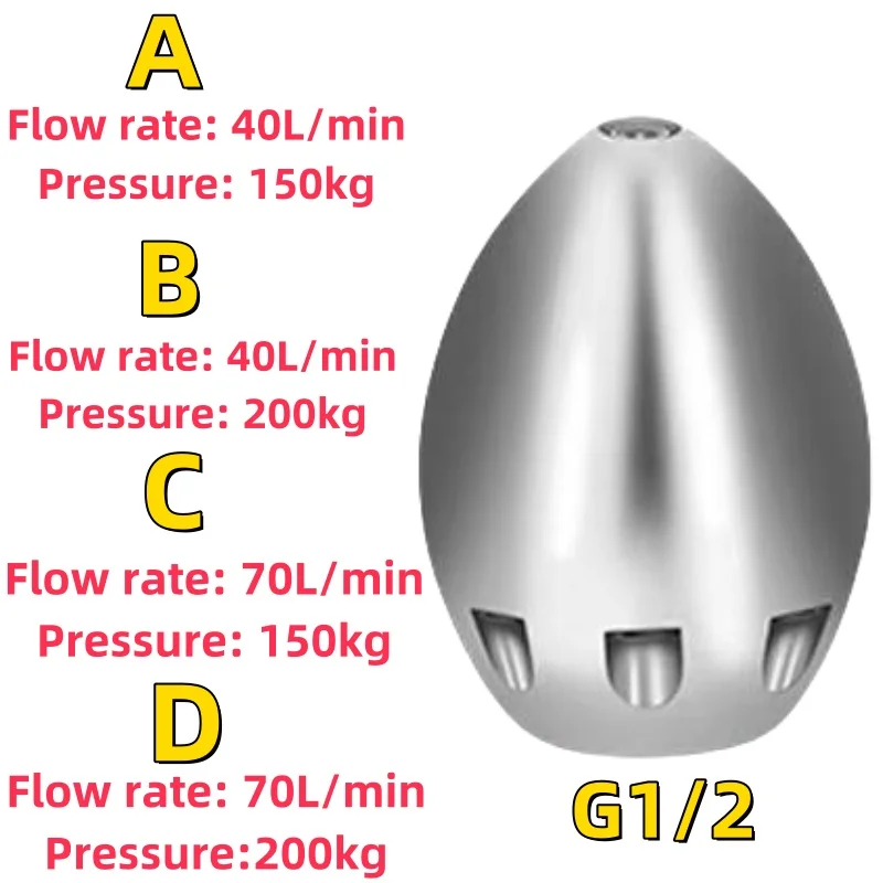 G1/2 Inch Sewer Dredging Nozzle, Municipal Pipeline Drainage Injector, High-Pressure Cleaning Machine, Dredging Vehicle Nozzle