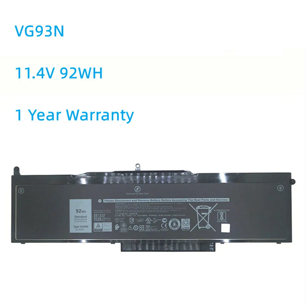 

Аккумулятор для ноутбука VG93N 11.4V 92WH/8070mAh для DELL Precision 15 3520 3530, для DELL Latitude 5591 5495 5590 5580 5490 5480 серии