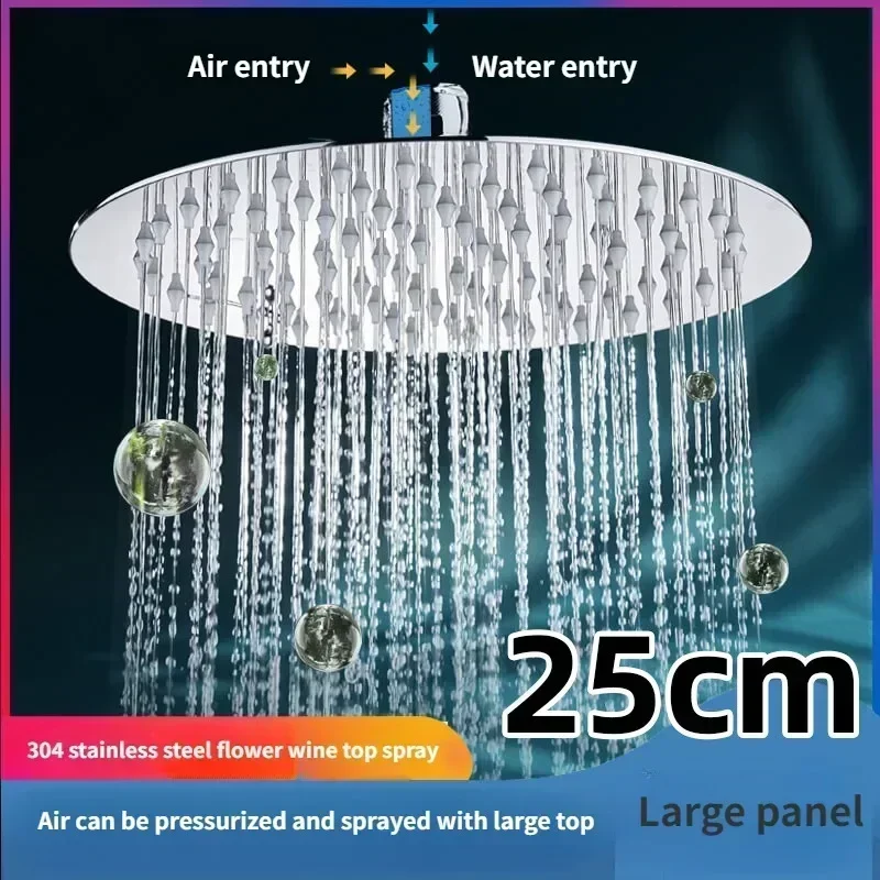 High Quality 10/8/6 Inch Stainless Steel Ultra-Thin Waterfall Shower Heads Rainfall Shower Head Rain Square Round 2023 New