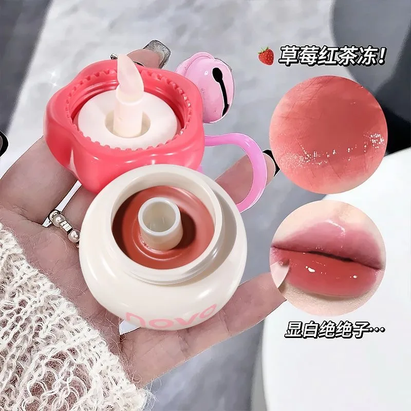 Rouge à lèvres brillant et soyeux, pompe à brillant à lèvres solide, hydratant, finition brillante, confortable, Ultra transparent, tasse antiadhésive, baume à lèvres