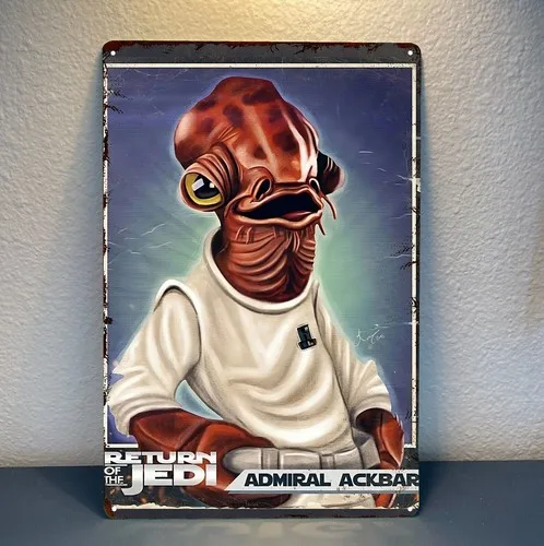 Y1, Affiche métallique de film Star Wars : Le Retour d'Admiral Ackbar - Plaque 20x30cm