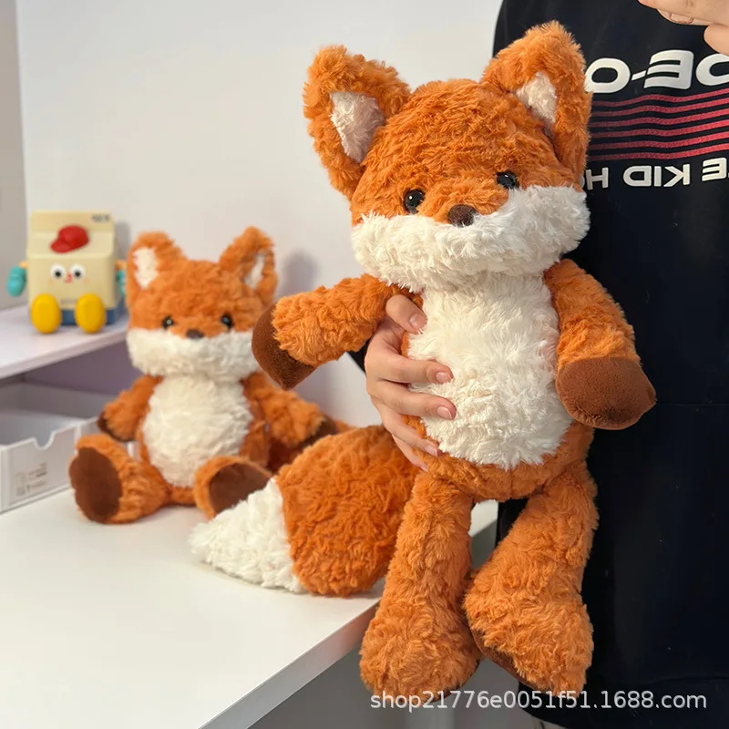 

New cute plush hugging long-tailed fox doll soft and filled kawaii fox doll pillow for home decoration birthday gift