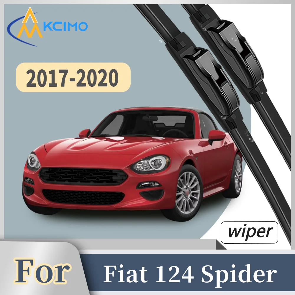 

Premium Rubber Front Windscreen Wiper Blades For Fiat 124 Spider 348 2017-2020 Smooth Wiping Waterproof Windshield Kit 2Pcs