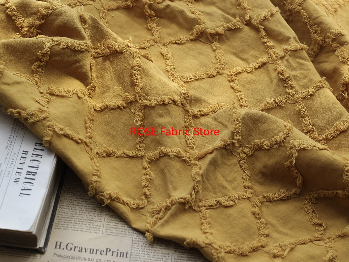 Kwiatowy frędzel Kwiatowa bawełniana tkanina lniana na poduszkę do dekoracji domu, spódnica, sukienka ślubna, letnia sukienka, zasłony