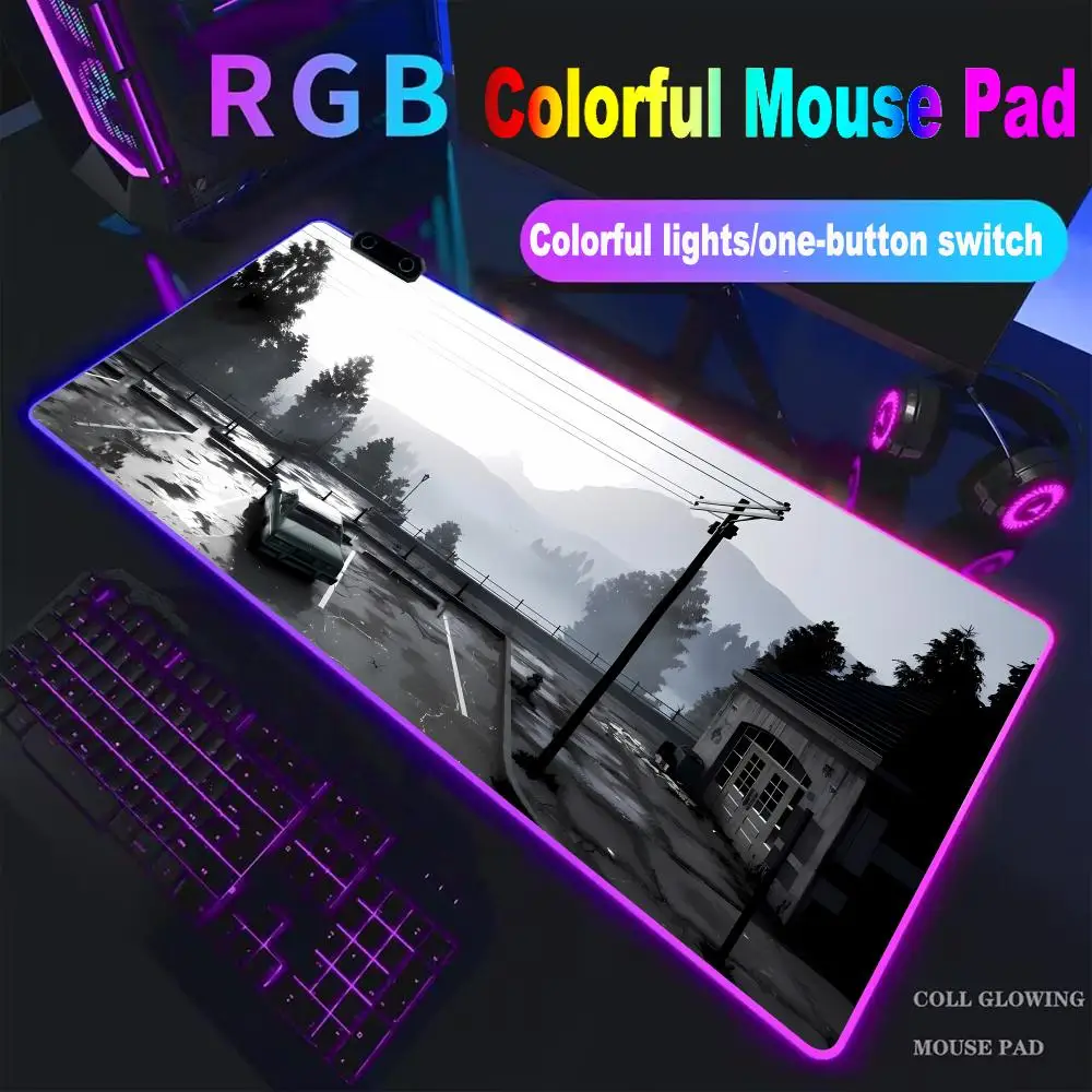 

S-Silent H-Hill Gaming Mouse Pad High-end E-sports Mouse Pad RGB LED Pc Large Pad Gamer Luminous Desk Mat Desk Carpet HYBXXC