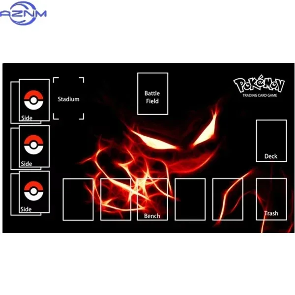 Dark Purple Ghost Monster TCG Playmat Non-Slip Lock Edge Trading Card Game Desk Mat