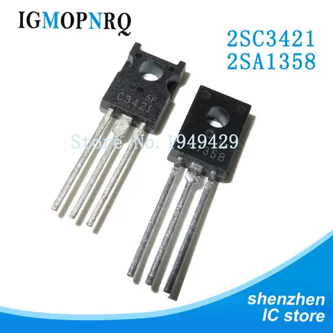 10 pièces 2SA1358 2SC3421 (5 pièces * A1358 + 5 pièces * C3421) 2SA1358-Y 2SC3421-Y TO-126 nouveau
