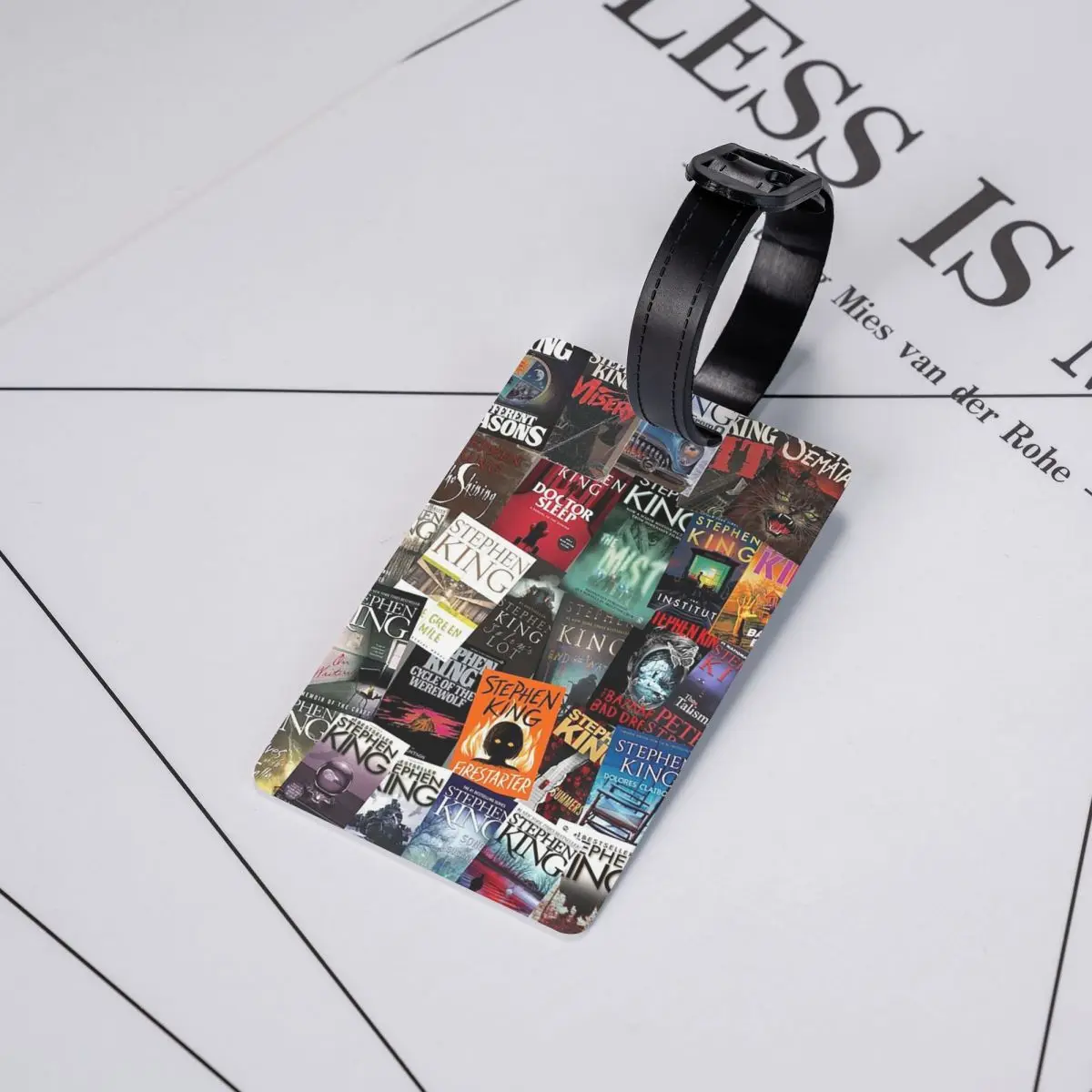 

Stephen King Book Covers, Horror Bookworm Luggage Tags Suitcase Accessories Baggage Boarding Tag Label Holder ID Name Address