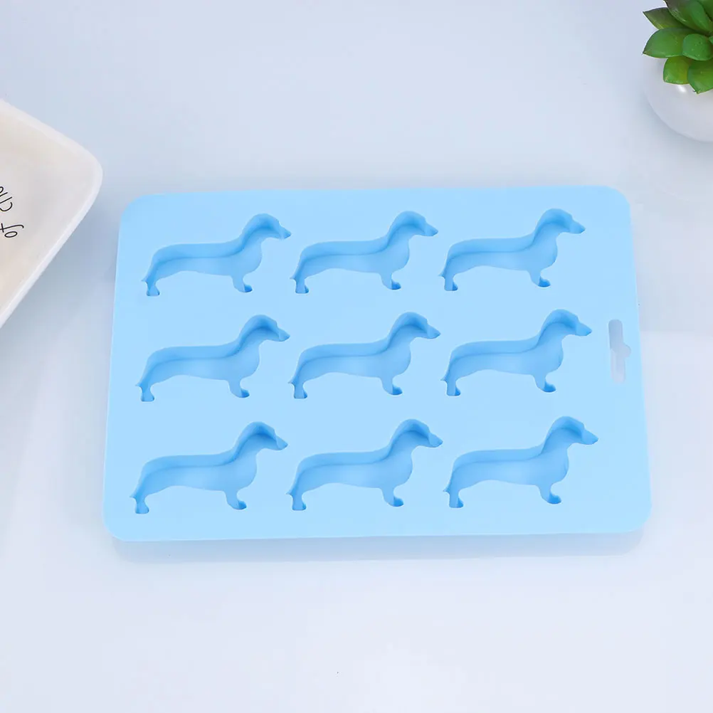 

2pcs Dog Shaped Silicone Cube Tray Molds Food Grade Diy Chocolate Jelly Mold Flexible Baking Tool For Home Coffee Dessert