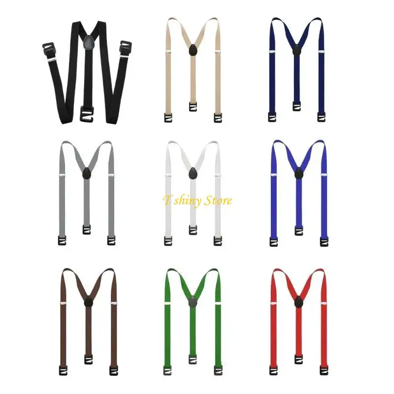 

N58F Men Wide Suspenders Men's Shirt Modern Holders Elastic Leg Suspenders Straps for Both Men and Women Seeking Styles