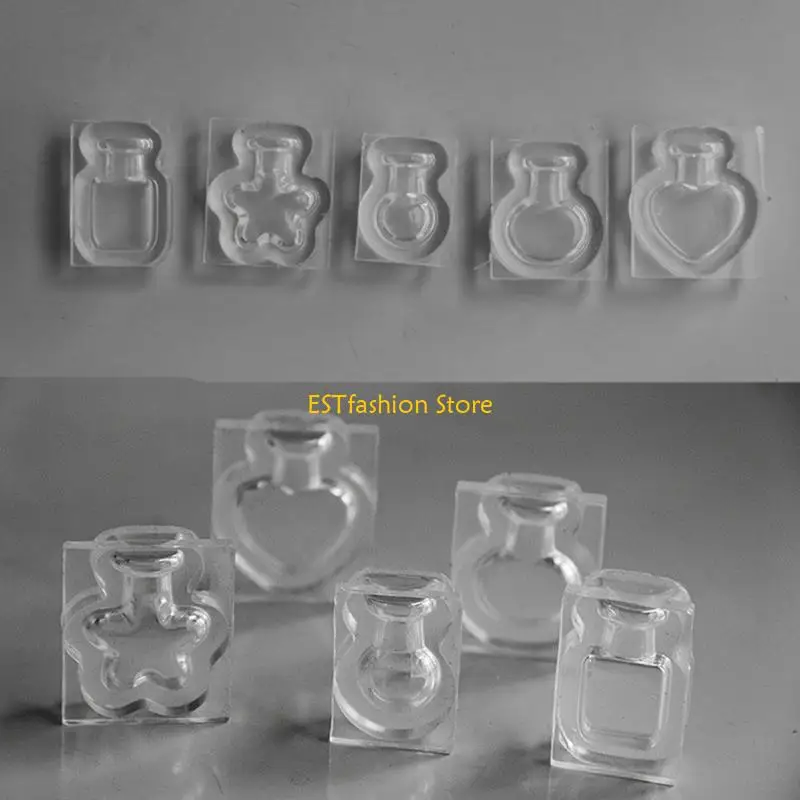 Y5GC Reusable Silicone Craft Mold For Mini 3D Bottle Resin Jewelry Making Cake Decorations Easy Demolding Sturdy