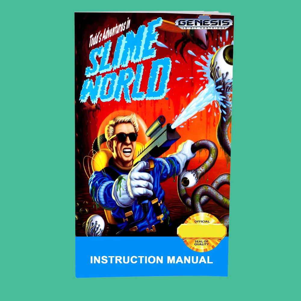 Slime World USA Game for SEGA Mega Drive Genesis 16 bit Consoles Game Cartridge Box Manual