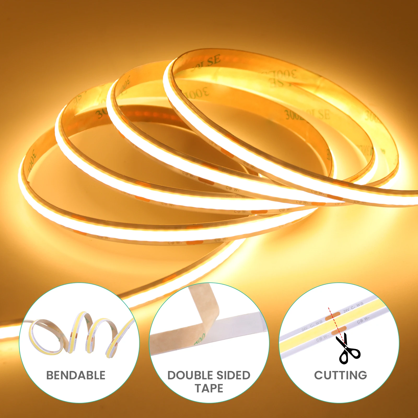 DC24V Bluetooth Dimmen Netzteil CCT Dimmbare COB LED Streifen Lichter Kit 576 leds/m RA90 APP Steuerung Flexible Band zimmer Dekor