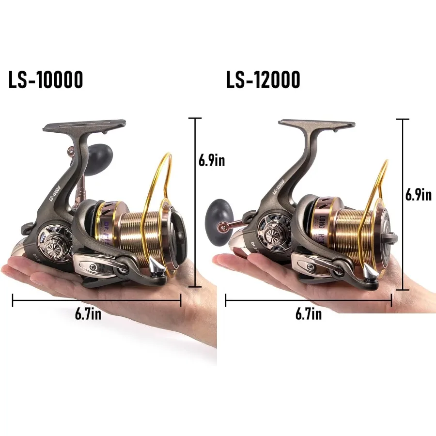 بكرة دوارة طويلة 10000 12000 بكرة صيد لركوب الأمواج في المياه المالحة للخدمة الشاقة، التصيد الطويل في الخارج وصب الأمواج 13+ #6