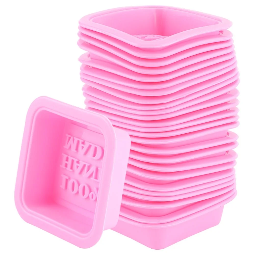 25PCS Reusable Silicone Silicone Soap Mold Non Stick Flexible Soap Making Tray Small Size Easy Release Soap Bar Mold Soap Making