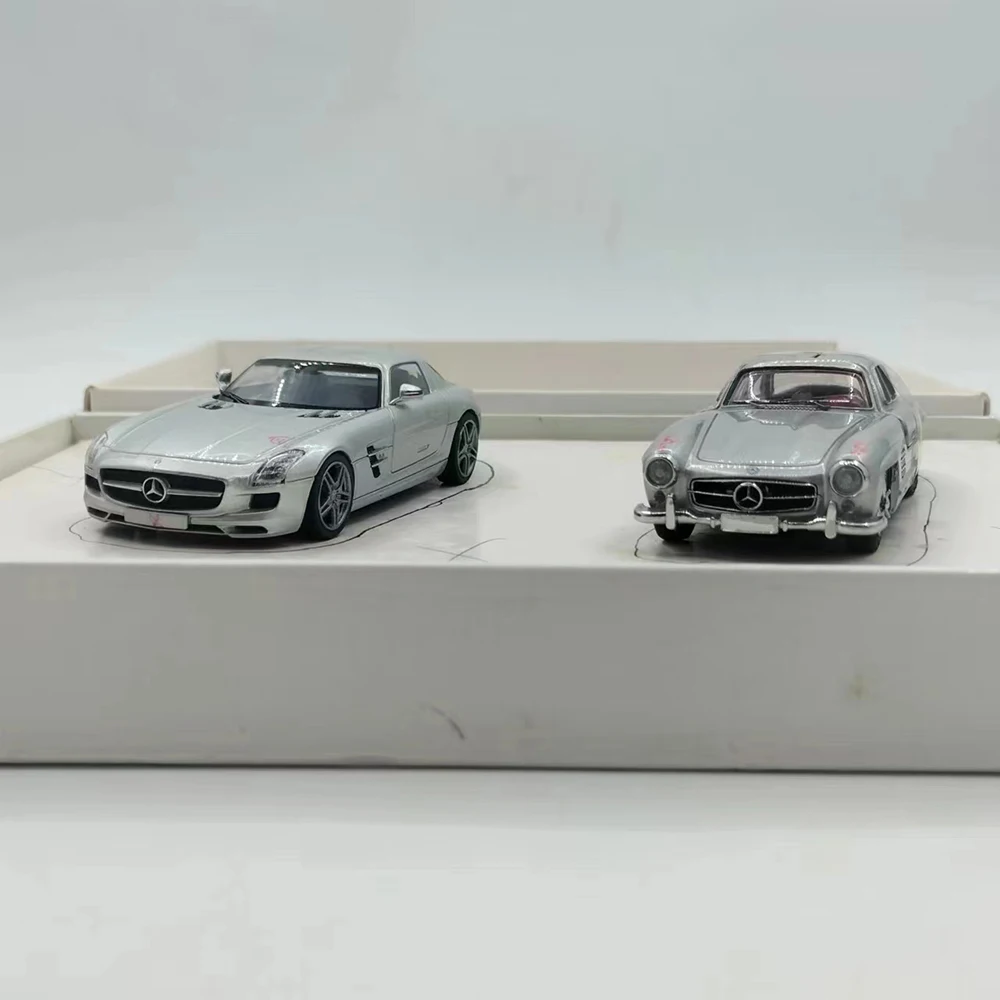 Flawed Die-cast 1:43 Scale Benz 300sl Benz Sls Simulation Alloy Static Car Model Fan Collection Home Decoration Metal Ornaments