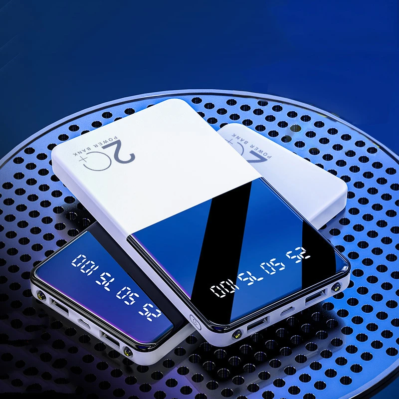 

Slim Power Bank 20000mAh Portable Charger LED Light Digital Display Powerbank External Battery Pack Poverbank For Mobile Phones