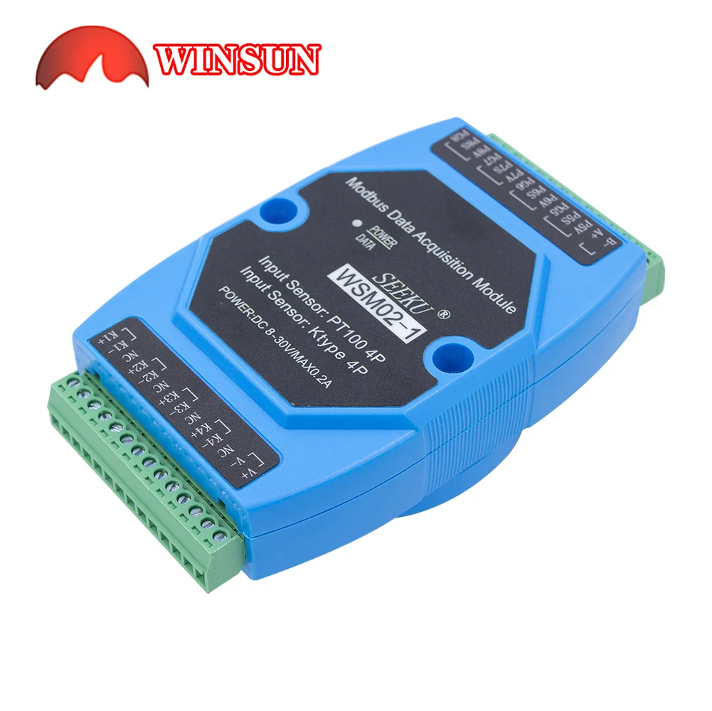 

WSM02-1 -2 -3 Modbus rtu K/PT100 вход термопары 4/8 каналов модуль сбора температуры modbus