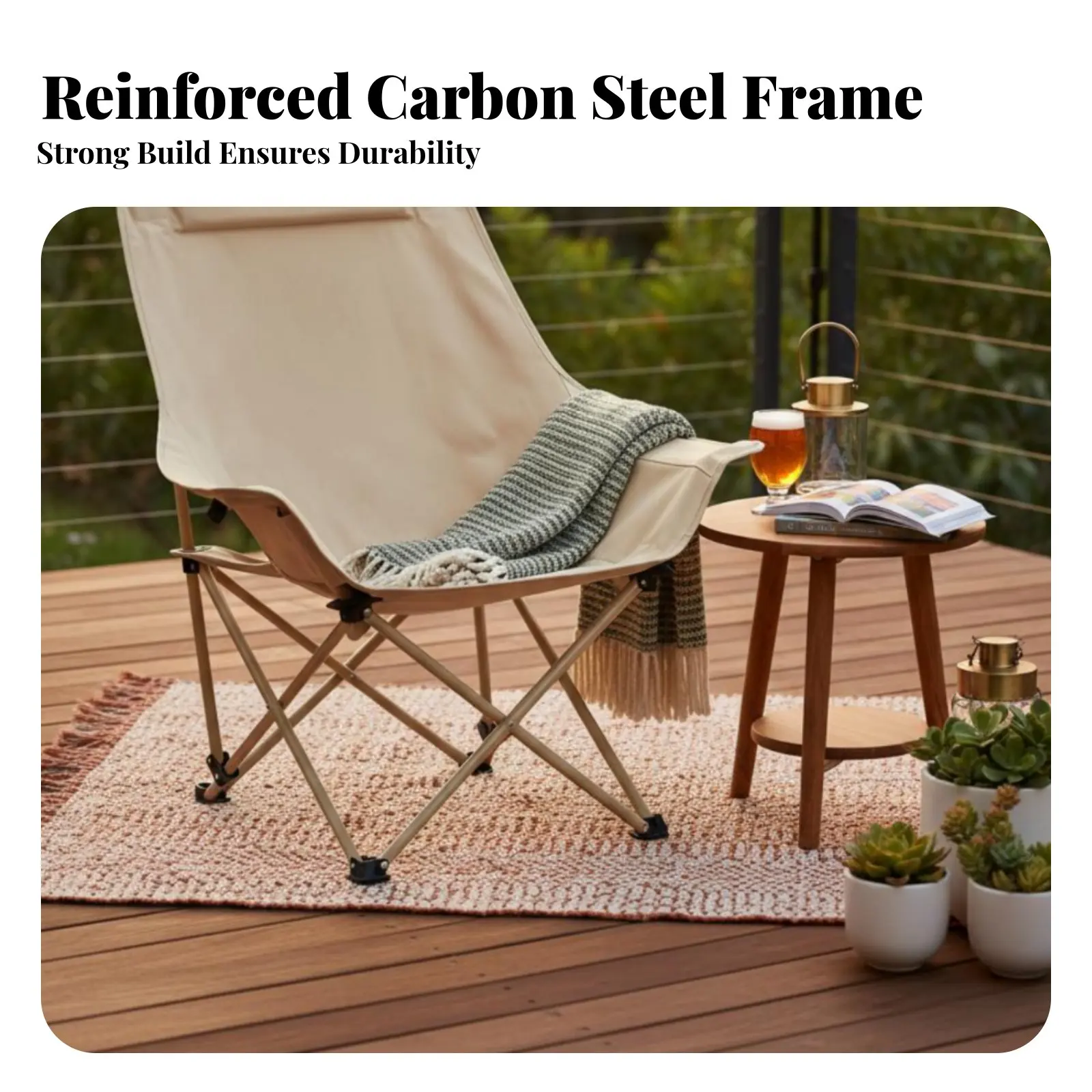 

Кресло-шезлонг Highrear Moon Chair со складной рамой, легкое, с устойчивым основанием, для рыбаков и отдыха на природе