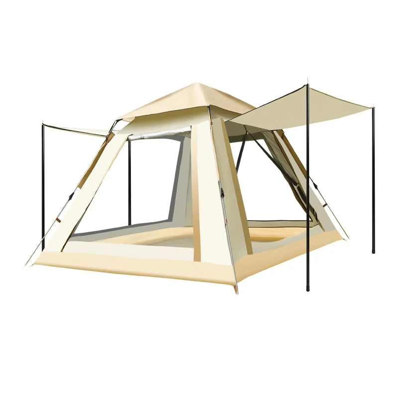 

Outdoor tent field camping canopy 2-in-1 3-4 people portable waterproof folding automatic camping equipment