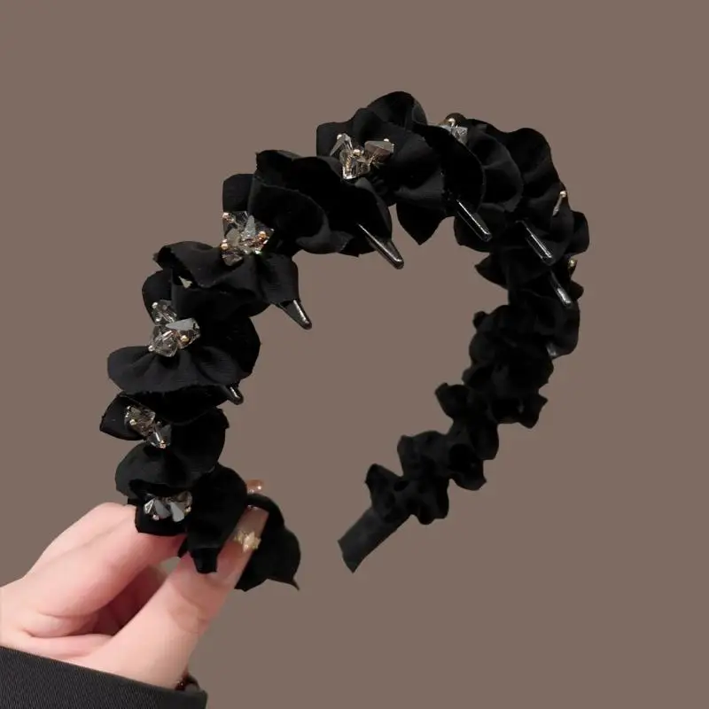 

Simple Black Headband Jewelry Material Cloth Girl Women Hairband Semi-finished Solid Hair Accessories Hoop Headwear