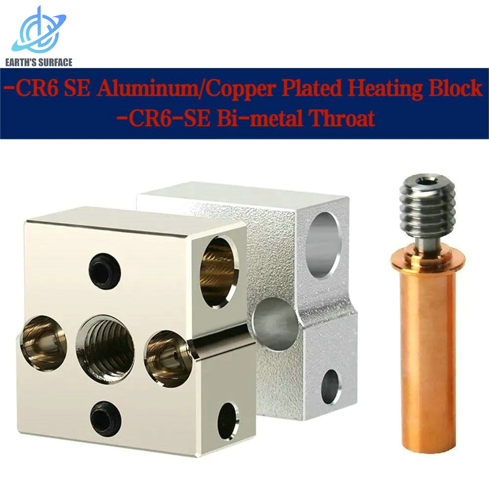 

DB-3D Printer Parts Top Quality CR6 SE Aluminum/Copper Plated Heating Block CR6-SE Bi-metal Throat 3D Printer CR6SE Hotend Parts