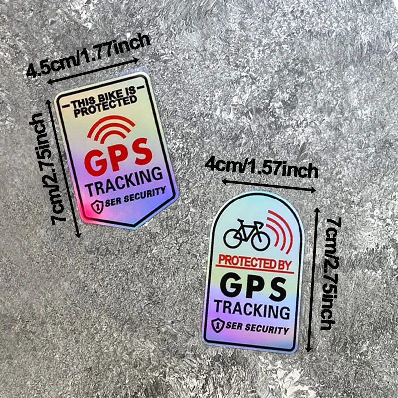 Pegatina reflectante con rastreo GPS, calcomanía de vinilo impermeable de advertencia de seguridad para el tubo superior del cuadro de bicicleta de carretera