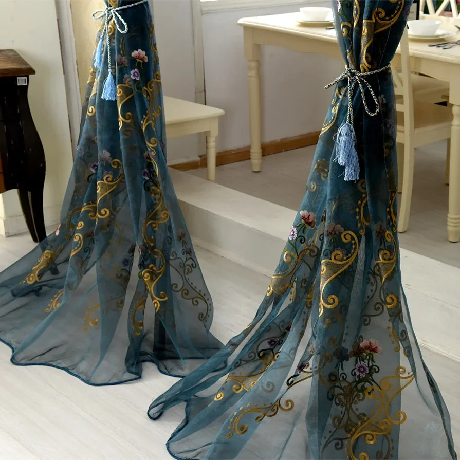 

Высококачественная вышитая европейская синяя цветочная марлевая занавеска, набор расчесок для волос, парикмахерская, сумка для волос, расческа Difusor pelo rizado