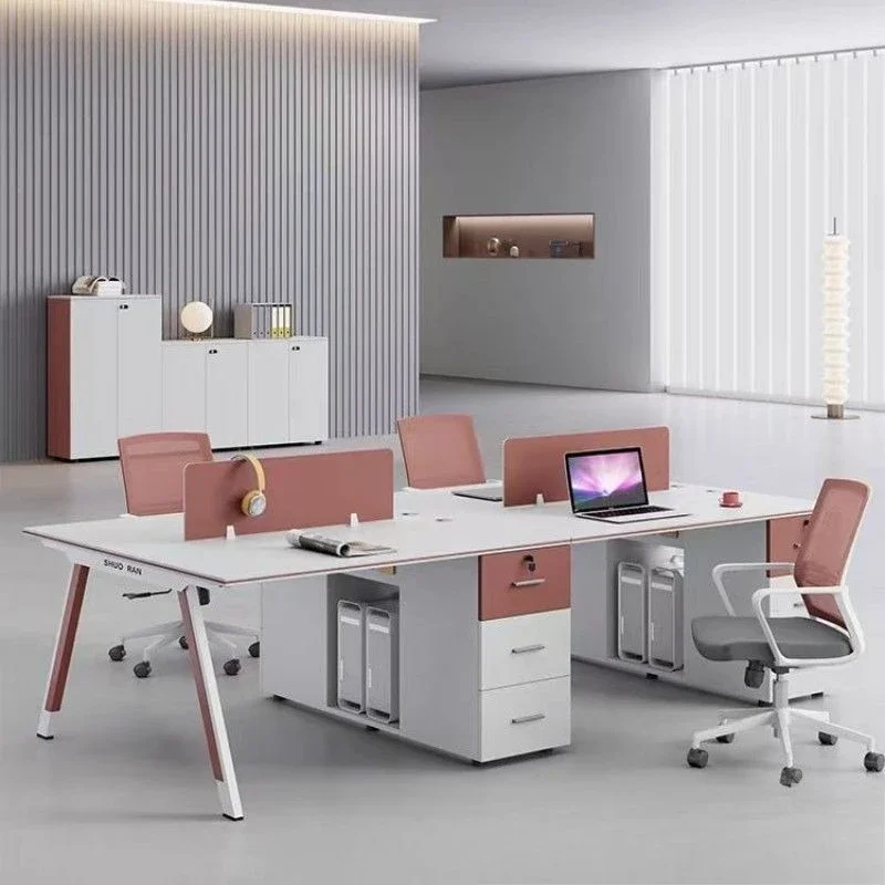Office desk and chair combination simple modern screen computer desk 2/4/6 staff desk office station