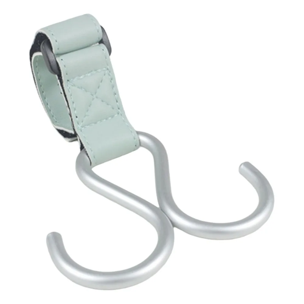 

Multifunctional S Shape Baby Stroller Hooks Double Hook Solid Color Hanging Hook PU Cartoon Stroller Accessories Baby