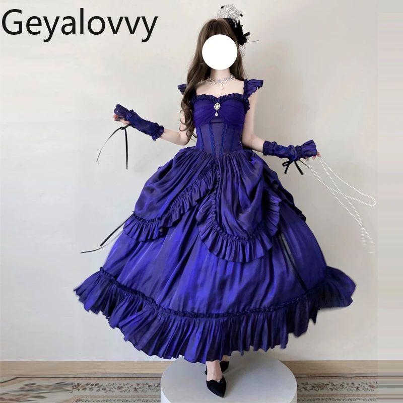 Satin Lolita Süße Mädchen Hohe Taille Abnehmen Abendkleid Frauen High-end-Licht Luxus Temperament Elegante Lange Kleider