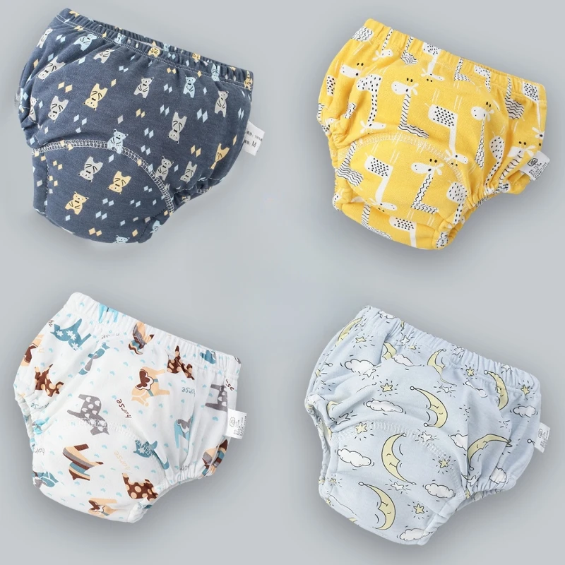 6 Layer Waterproof Reusable Cotton Baby Training Pants Infant Shorts Underwear Cloth Baby Diaper Nappies Panties Nappy Changing