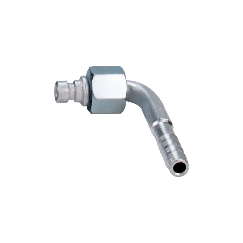 #6 8mm Barb Fitting 90 Degree Elbow Pipe Fitting Female Thread M16 x 1.5 for A/C Air Conditioner Barrier Hose 3/8